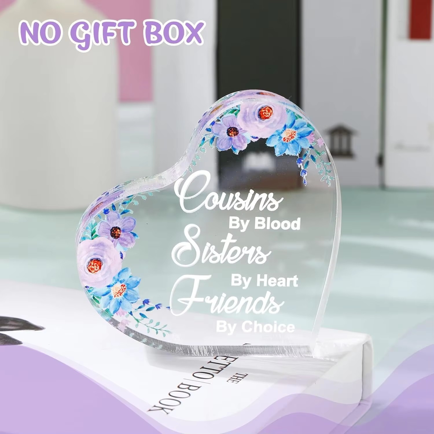 UV Transparent Heart Shaped Solid Clear Acrylic Block With Customizable Sizes For Desktop Decoration