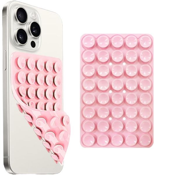 Portable 24 Sucker Double Sided Acrylic Adhesive Silicone Mobile Phone Holder Low Noise Soft Selfie Case Anti-Shock Removable