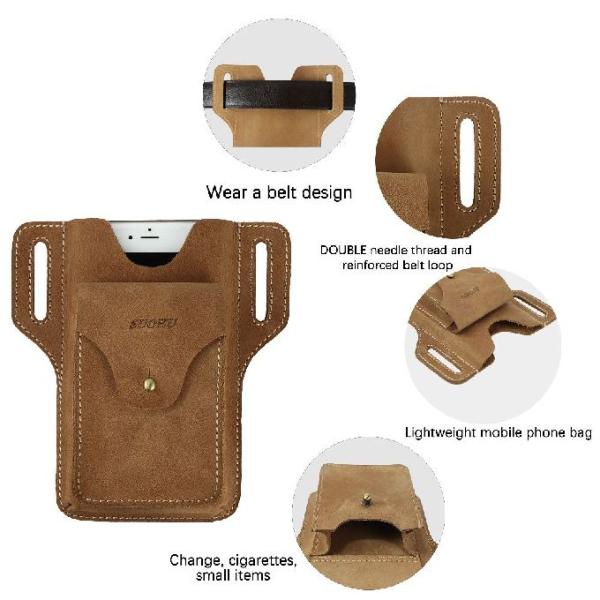 Ретро кожаный OEM сумки пояса людей с передним карманом накладки