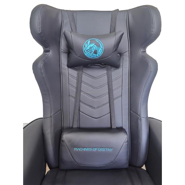 Black Racing Style PU Leather Office Gaming Sofa With Footrest 50*80*110cm for Gaming Room
