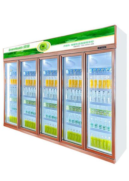 Nice Appearance Luxury Commercial Beverage Fridge 3 Door Upright Display