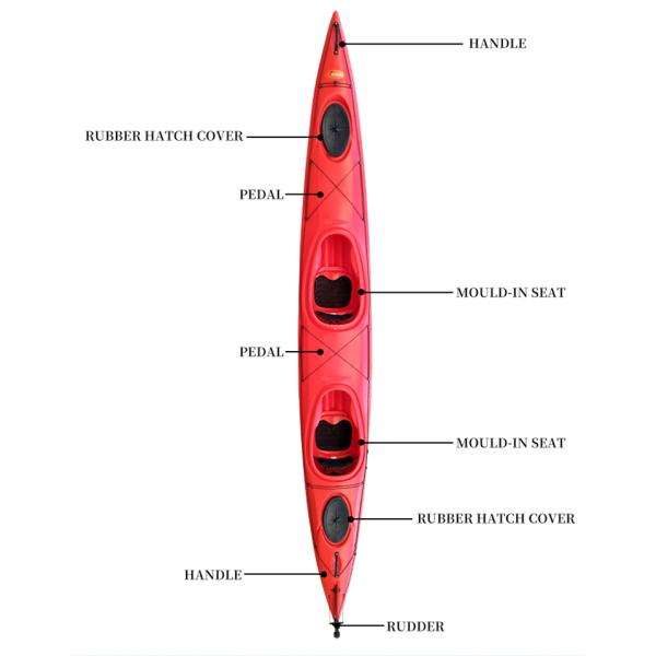 2 Person Sea Touring Kayak Plastic Family Rotomolded Paddle Board
