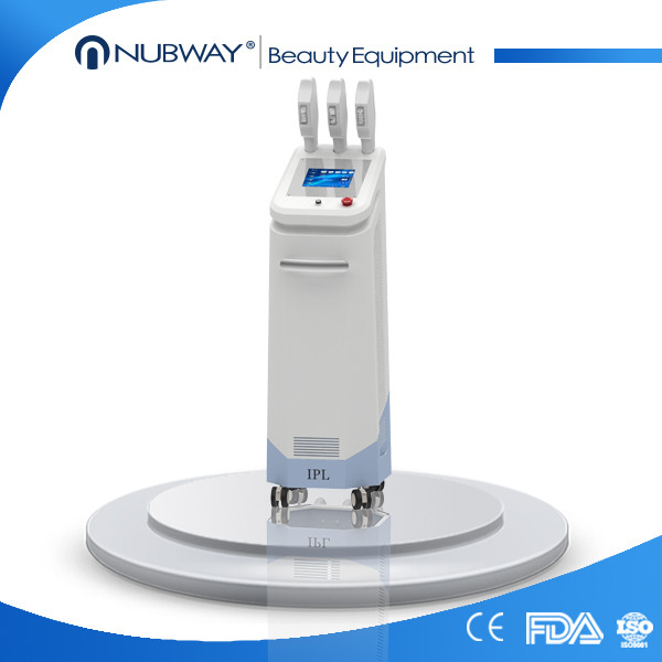 vertical white color 1800W multifunctions 3 handles SR / VR /HR IPL laser hair