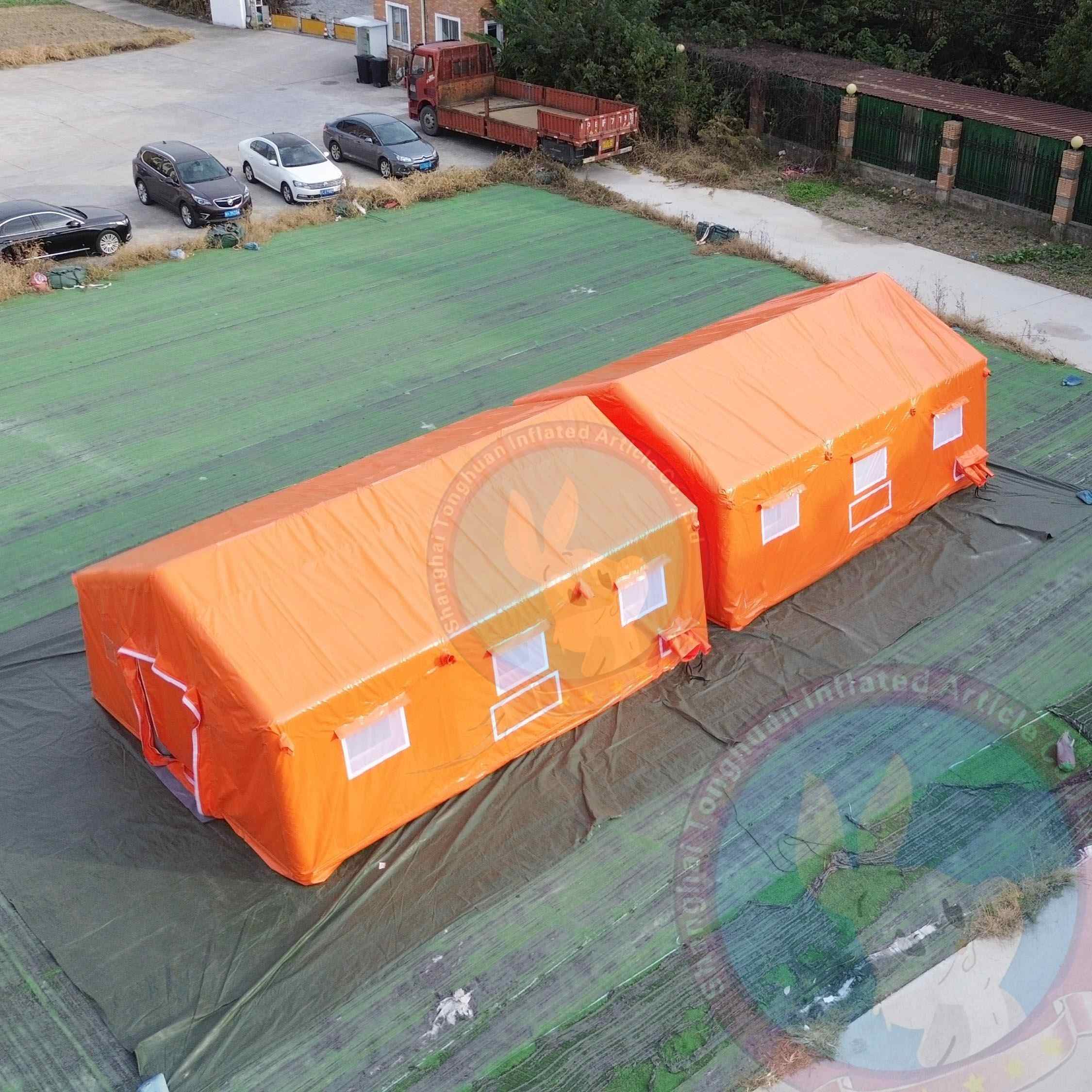 Custom Inflatable Tent Orange Medical Shelter PVC Emergency Relief Space Outdoor Rescue Station Large Event Support Structure