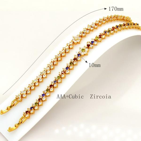 Classic 18K Gold Plated Cubic zirconia Bracelet & bangles factory wholesale high quality