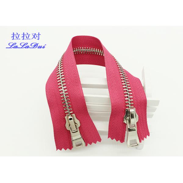 Jeans / Shoes Open End Two Way Metal Zip 8# Shiny Golden Teeth Light Purple Tape