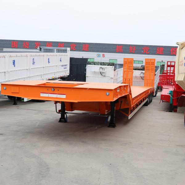 Semi-Trailer Flat Bed Low Bed Semi Trailer Trucks with BPW Axels Air Suspension