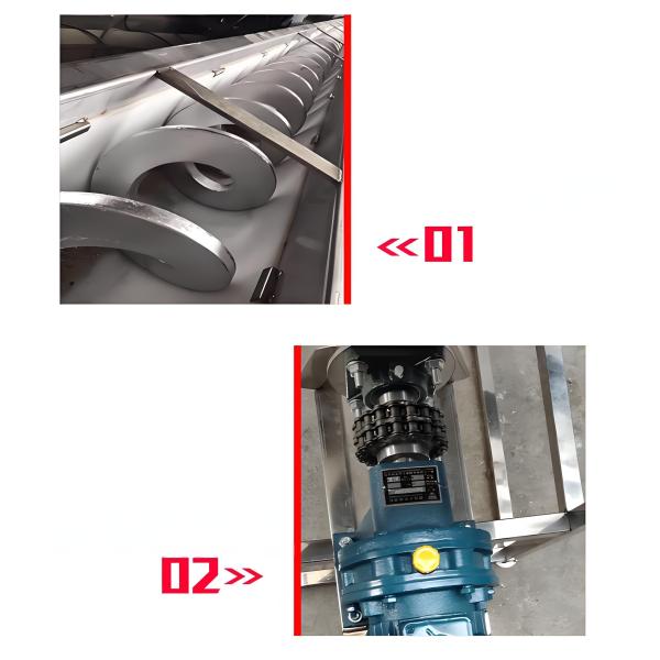 Pipe en acier inoxydable en forme de U, perçage en spirale sans arbre, lame, ciment, cendres, boues, convoyeur en spirale