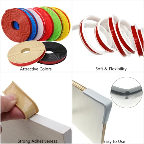 Furniture Soft TPE PVC U-Shaped Veneer Edge Banding Strip Edge Trimming Tape for Table Desk Cabinet