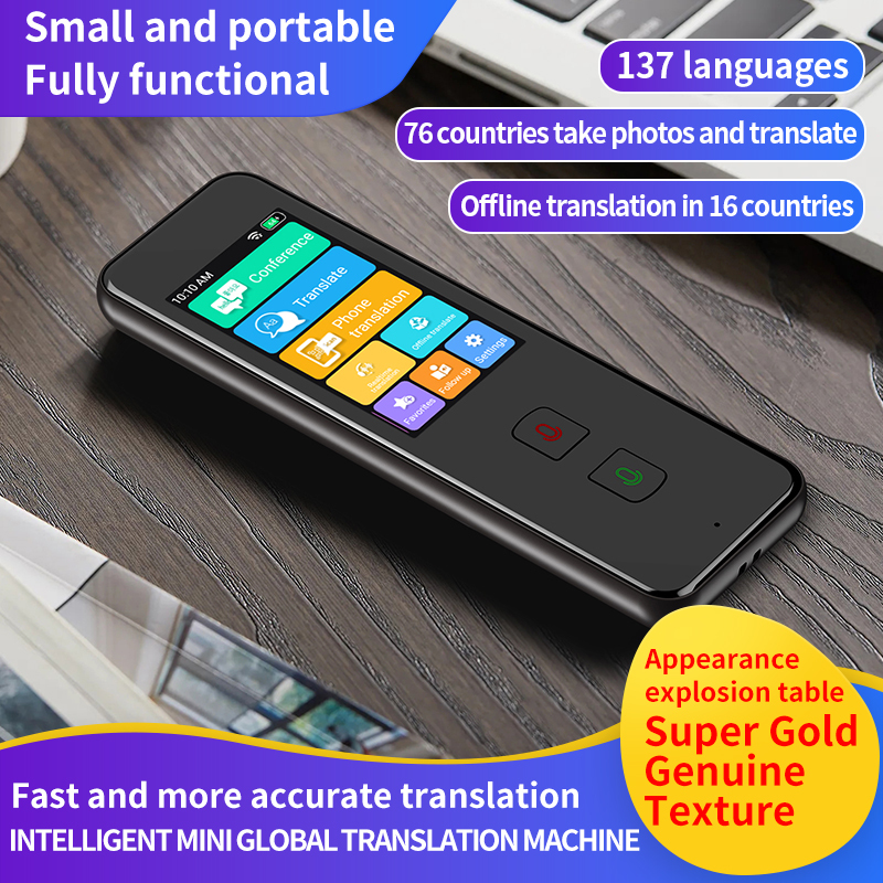 Multi Language Real Time Handheld Translation Device Online / Offline Voice Translator