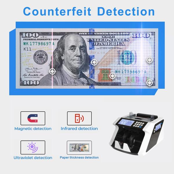 Счетчик Профессиональн Детектора de Dinero Falso Portatil Contadora de Billetes Представлять счет