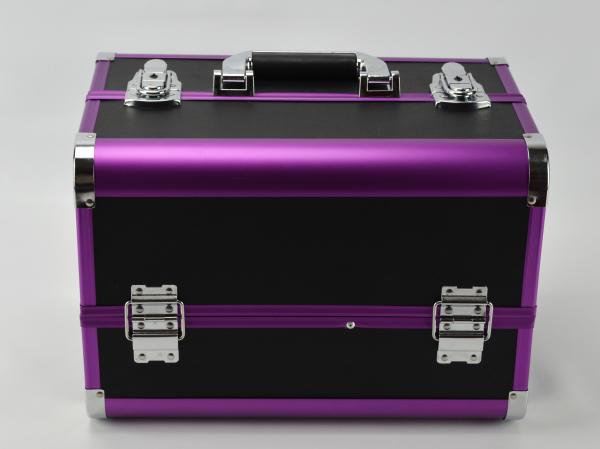 Protable anodiza o tamanho de alumínio roxo 300 * 220 * 245mm do caso cosmético da vaidade