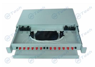 1U 12 Port Fiber Optic Patch Panel / 12 Cores ODF FC Adapter Standard Size