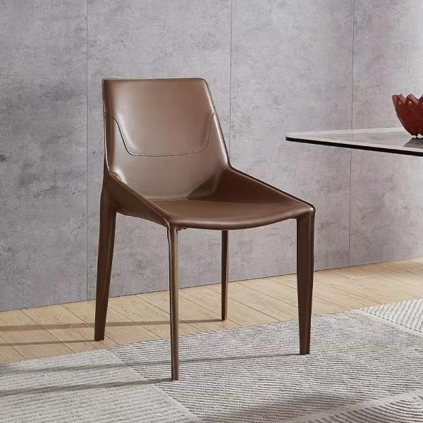 OEM Chaises à manger en cuir de selle à base métallique Set de 6