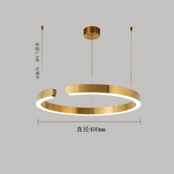 Mito sospeso chandelier Nordic Led Dimmable ring light staircase lamp (WH-NC-134)