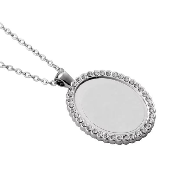 Collier de bijoux Souvenir Cadeau Collier avec pendentif en forme de cœur Collier sublimation en forme de cœur avec diamant