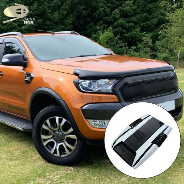 Black Car Bonnet Hood Scoop For Toyota Ranger T7 T8  2015-2017 2018-2021 Engine Guard Cover