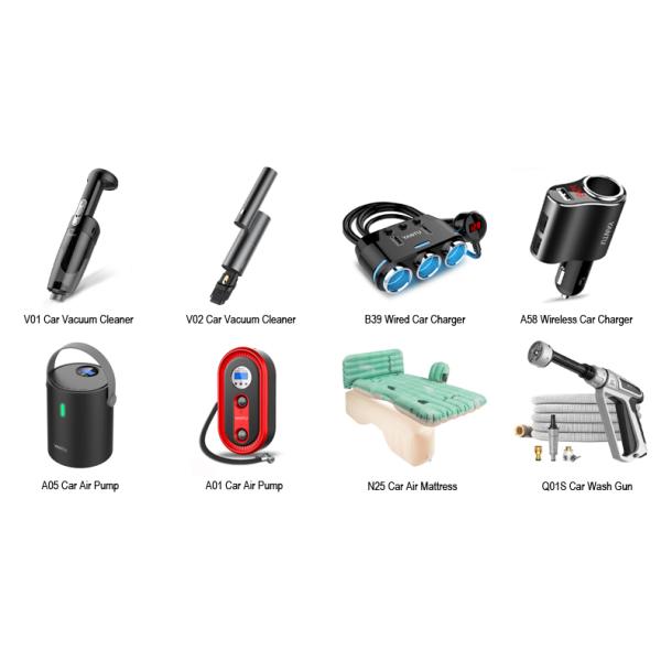 YANTU V01 Black High Power Portable Wireless 120W Cordless Handheld Car Vacuum Cleaner