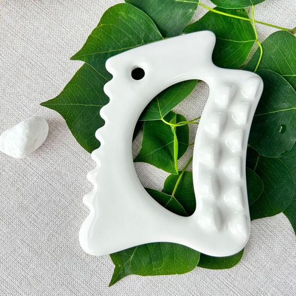 Ceramic Gua Sha Massage Tool for Lymphatic Drainage Jawline Sculptor Body Massager Skin Care Tools Guasha Function Ceramic