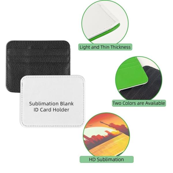 Custom Leather Cardholder Sublimation Leather ID Credit Card Holder