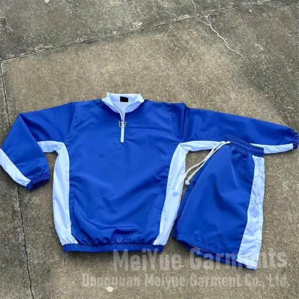 Custom Logo Windbreaker Nylon Pullover Shirt Lightweight Shorts Running Summer Sweatsuit Joggers Sweatshirt  and Short Set