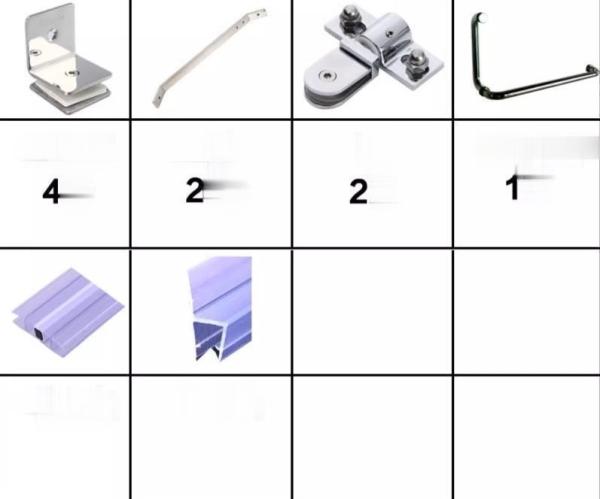 Surface Smooth Shower Glass Hardware Easy Installation Shower Door Fittings