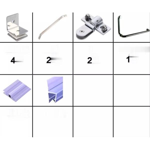 Superficies suaves Hardware de cristal de ducha Instalación fácil Accesorios de puertas de ducha