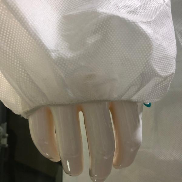 400 Micro-Porous Tyvek White Lab Coat with No Pockets Elastic Wrists and Snap Front