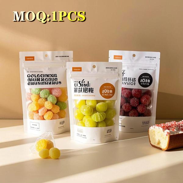 Food Ziplock Packaging Bags For Nut Snack Coffee Custom Logo Printed Zip Lock  Gummies Zipper Recycle Plastic Bags