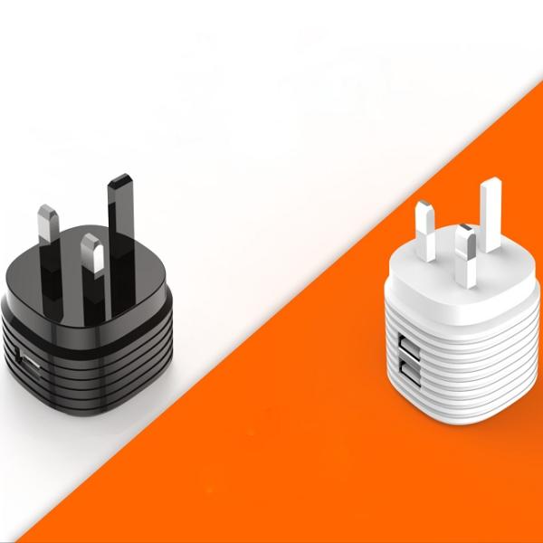 Dual USB CE RoHS ErP 5V2.4A UK Charger Plug