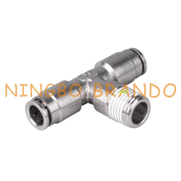 Male Branch Tee Brass Pneumatic Push Fit Connectors 1/8'' 1/4'' 3/8'' 1/2''