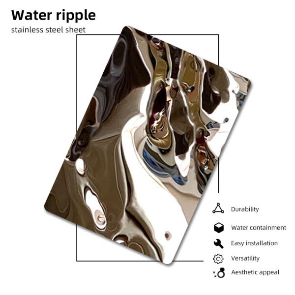 Картины листа нержавеющей стали пульсации воды зеркала лифт серебряной большой белый декоративный