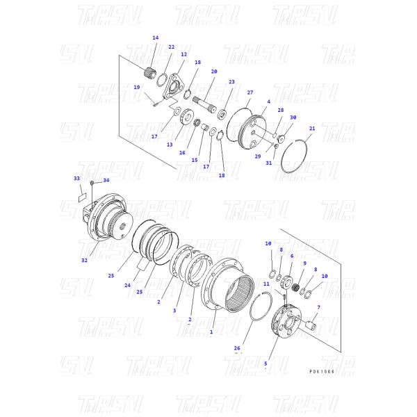 Планетарный экскаватор Двигатель передвижения