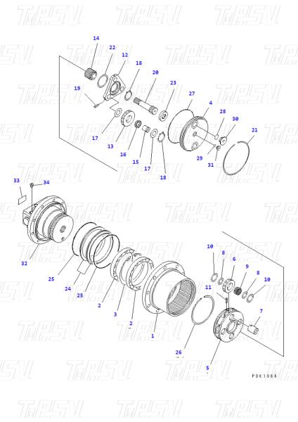 Planetary Excavator Travel Drive Steel Swing Travel Drive