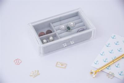 Clear Acrylic Tabletop Jewelry Organizer , Velvet Jewelry Organizers For Drawers