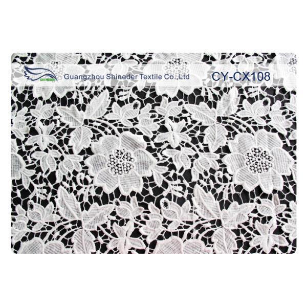Nylon Cotton Embroidered Lace Fabric with 120cm Width CY-CX108