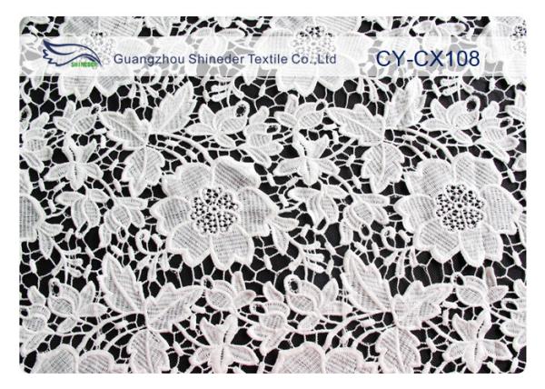 Nylon Cotton Embroidered Lace Fabric with 120cm Width CY-CX108