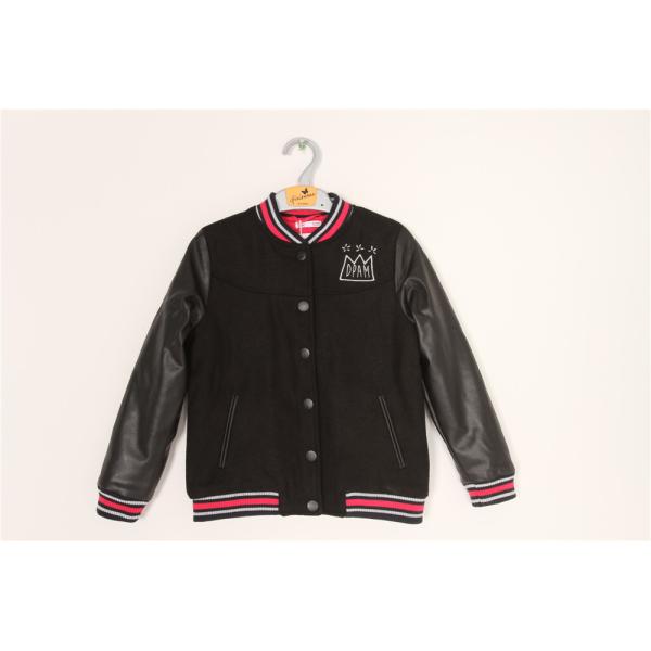 PU Sleeve Ladies Black Bomber Jacket 10A 12A 14A Sample free