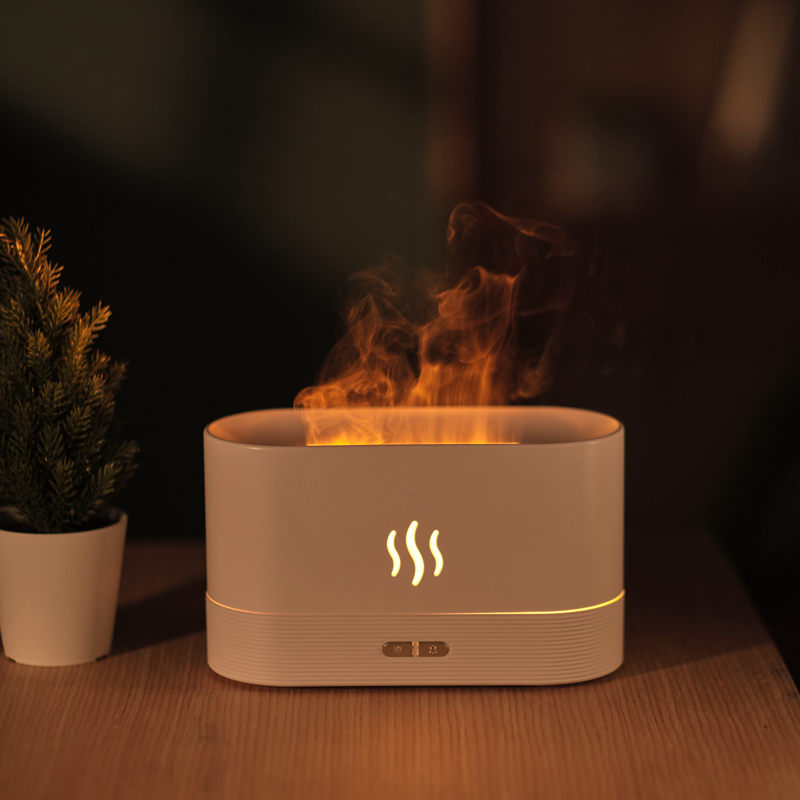 Wholesale Customized Ultrasonic 3d Fire Fragrant Air Humidifier Home Essentials Room Yoga Essential Oil  Flame Aroma Diffuser