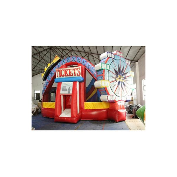 PVC Tarpaulins Inflatable Amusement Park , Playground Tickets With Ferris Wheel