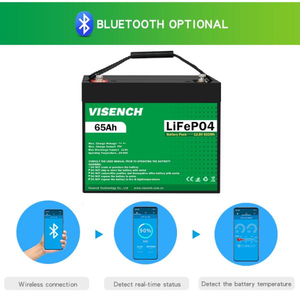 Visench Litium Batterie Li Ion Lithium Lifepo4 12V 65Ah Solar Energy System Battery