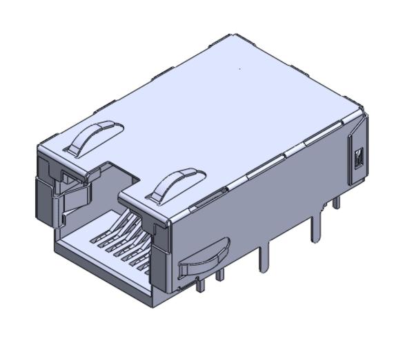 1x1 1000Base-T Magnetic POE RJ45 Foxconn Connector
