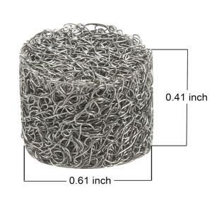 304 Stainless Steel Foam Gun Knitted Mesh Filter 0.61 in x 0.41 in