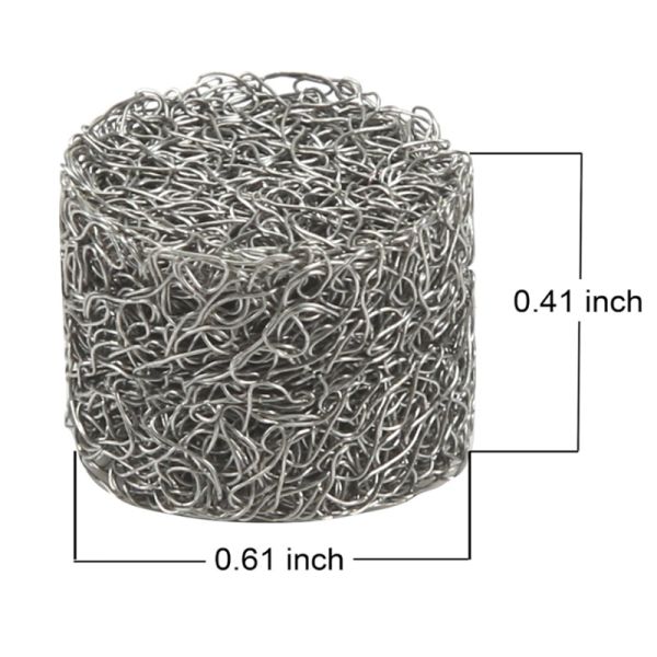304 Stainless Steel Foam Gun Knitted Mesh Filter 0.61 in x 0.41 in