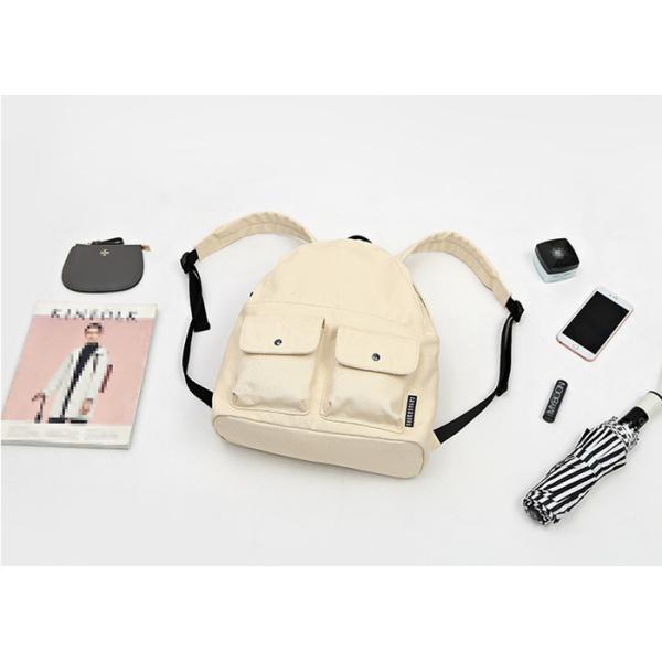 Promotional Custom Cheap Khaki Cute Vintage Outdoor Computer Canvas Sports Backpacks Wholesale With Button Pockets