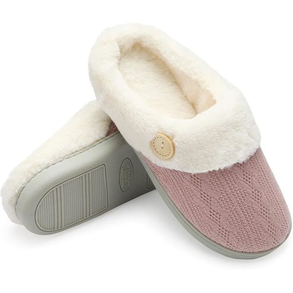 Sole silencieuse chaude et confortable Chaussures d'intérieur pour femmes en mousse de mémoire