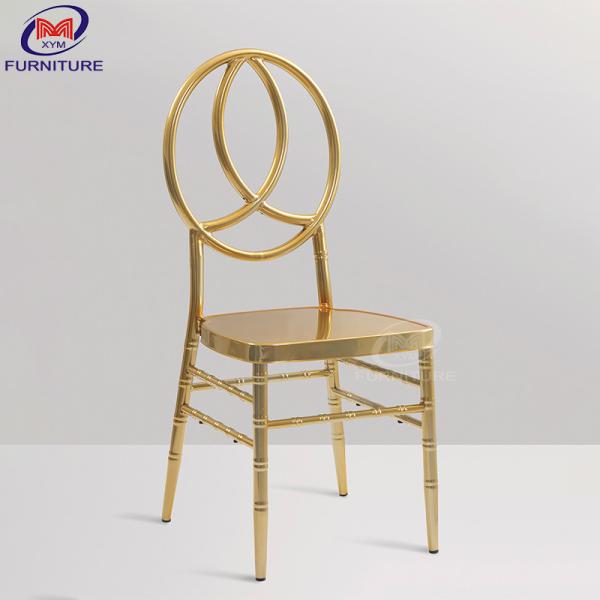 Luxury Round Backrest Gold Wedding Chiavari Chair For Banquet