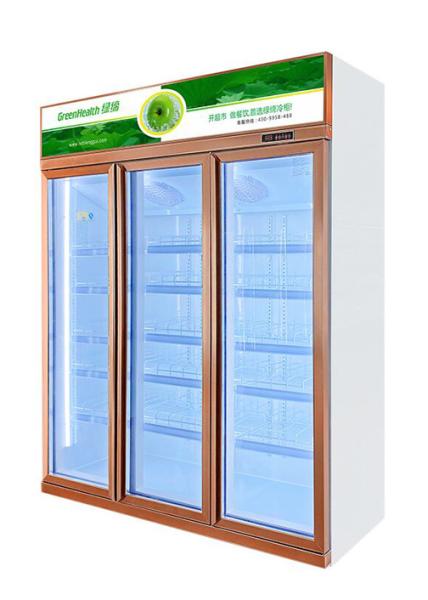 Luxury Commercial Beverage Cooler Upright Glass Door Display Fridge Adjustable Shelves