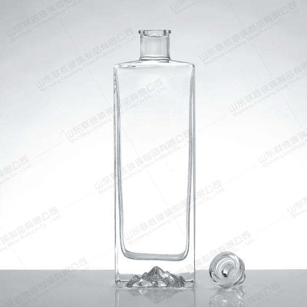 Glass Body Material 500ml Mountain Shape Bottom Vodka Whisky Bottle for Other Beverage