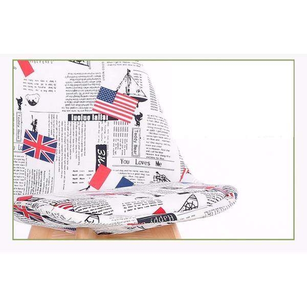 Cotton Fabric / PP Upholstered Dining Room Chairs With Solid Wood Legs